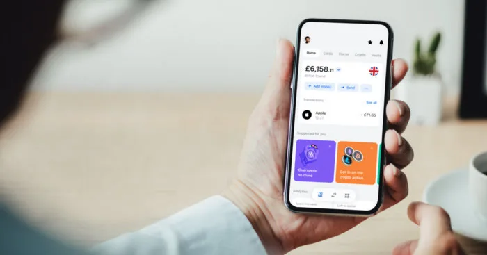 Capture d'écran de l'interface de l'application Revolut