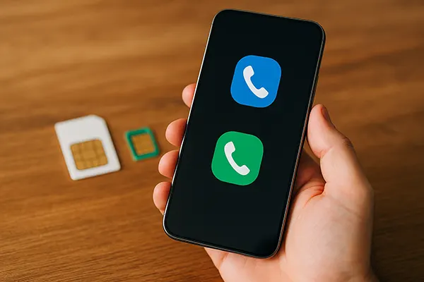 Mão segurando smartphone