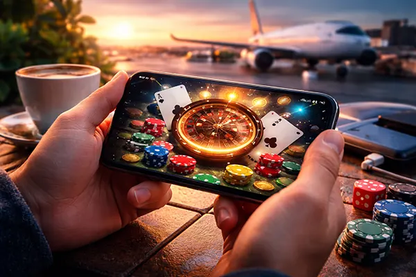 smartphone jugando casino